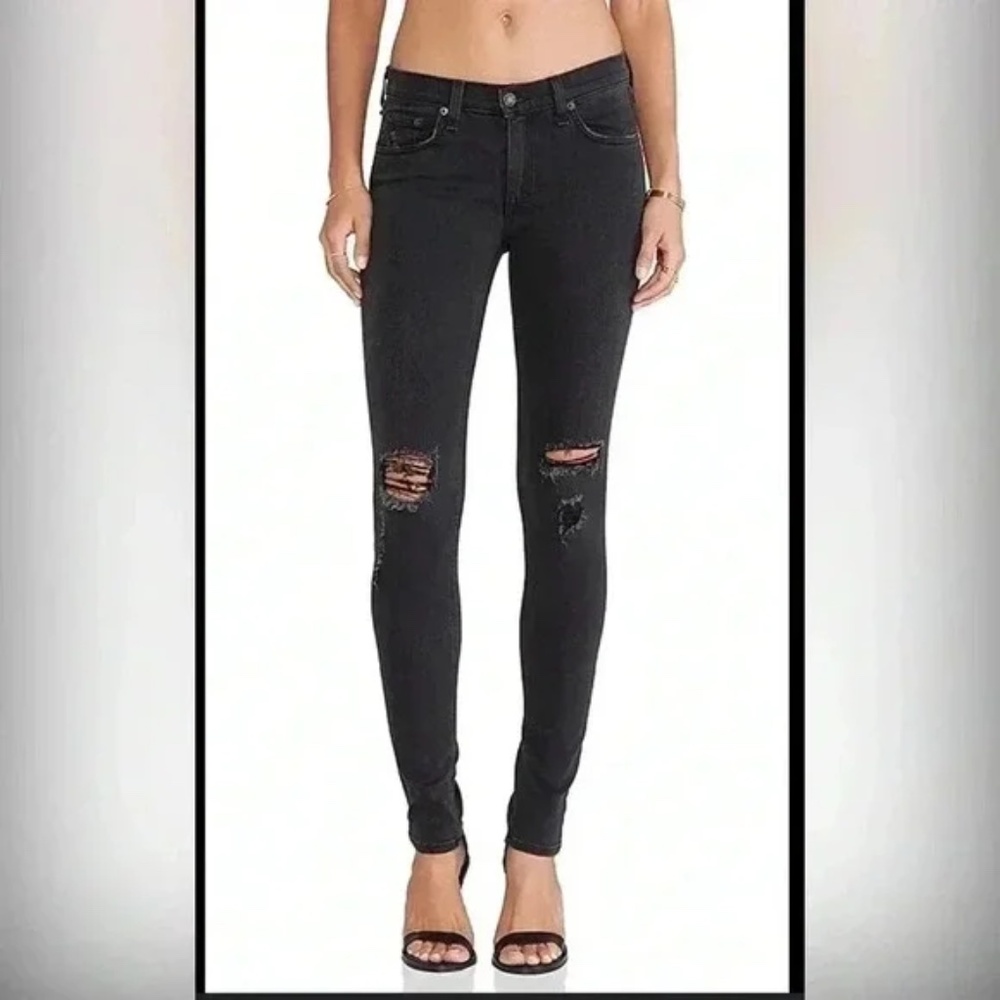 RAG & BONE Skinny Soft Rock Jeans w/ Holes